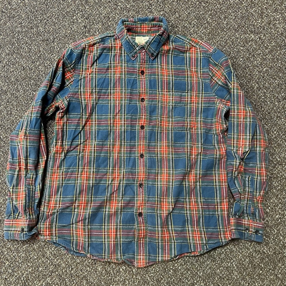 Vintage 2000s Ll Bean All Cotton Flannel Button Up Colorful Size Large